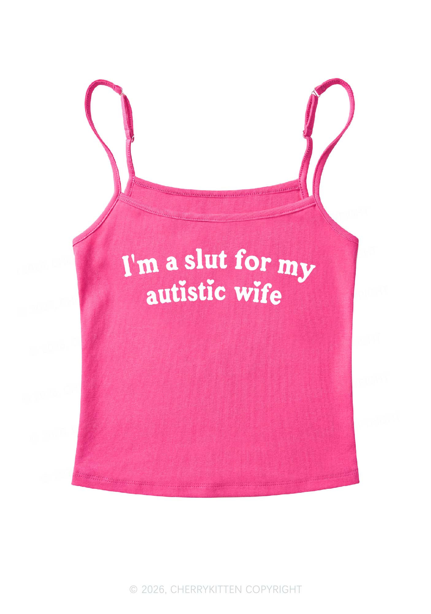Slxt For My Autistic Wife Y2K Spaghetti Strap Cami Cherrykitten - Image 4