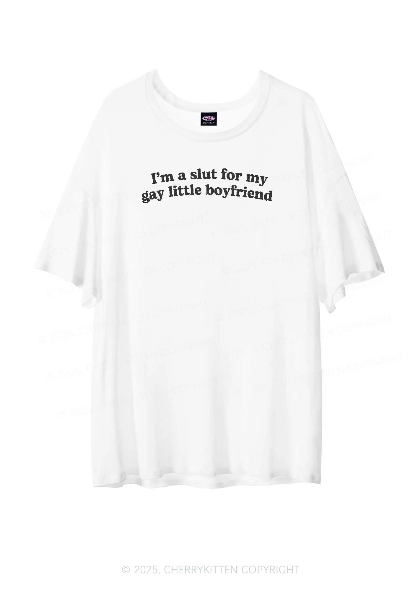 Slxt For My Gay BF Pride Y2K Sheer Boyfriend Tee Cherrykitten