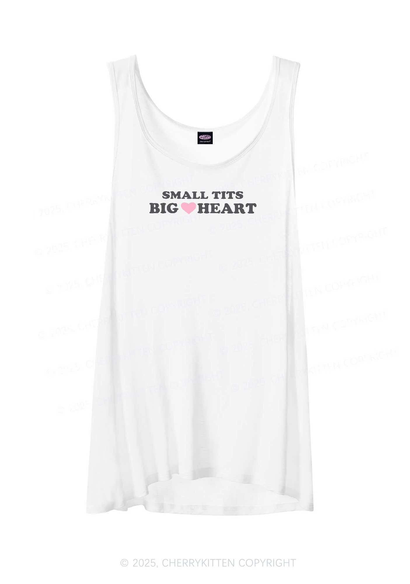 Small But Big Heart Y2K Sheer Boyfriend Tank Cherrykitten