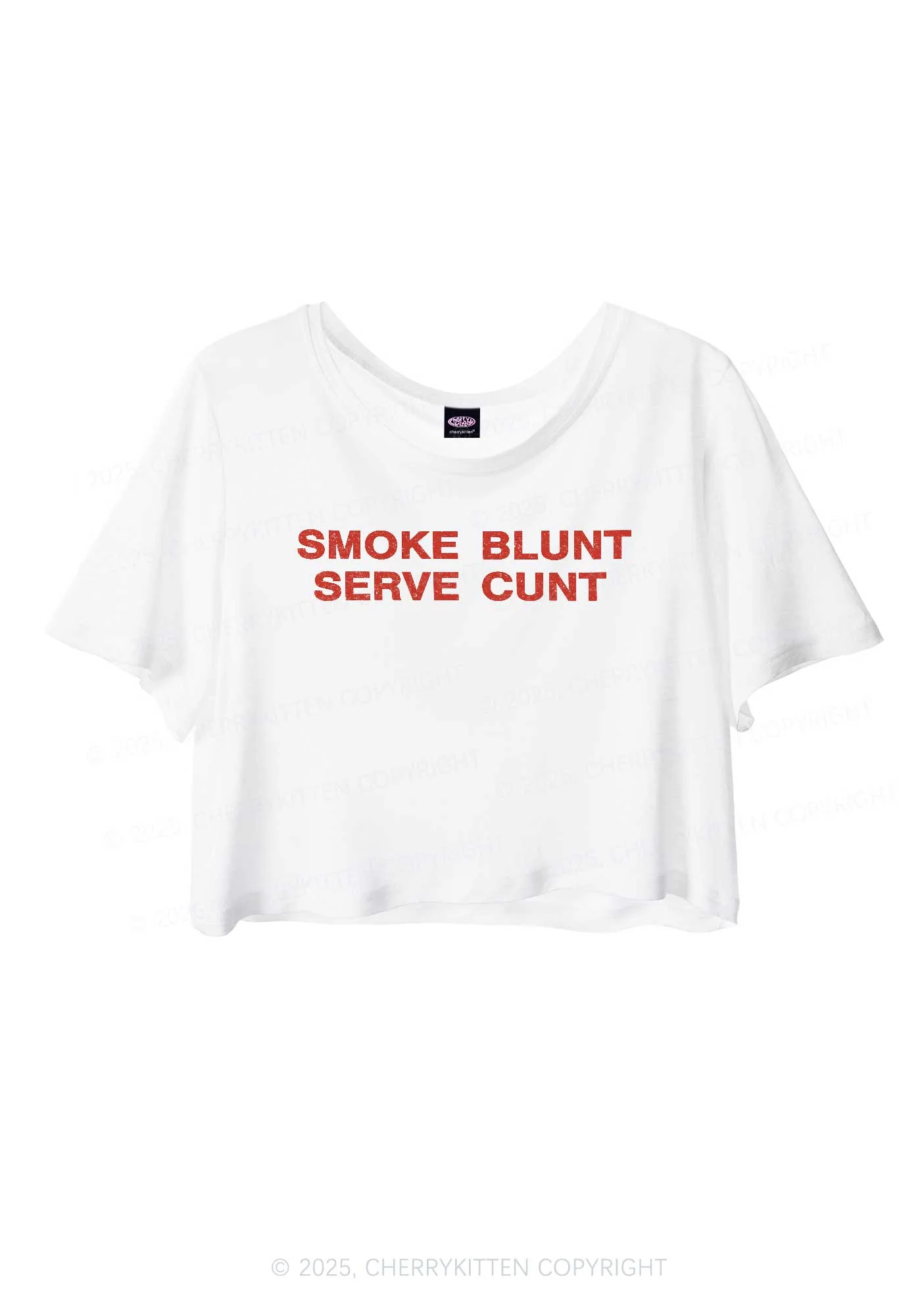 Smoke Blunt Y2K Sheer Crop Tee Cherrykitten