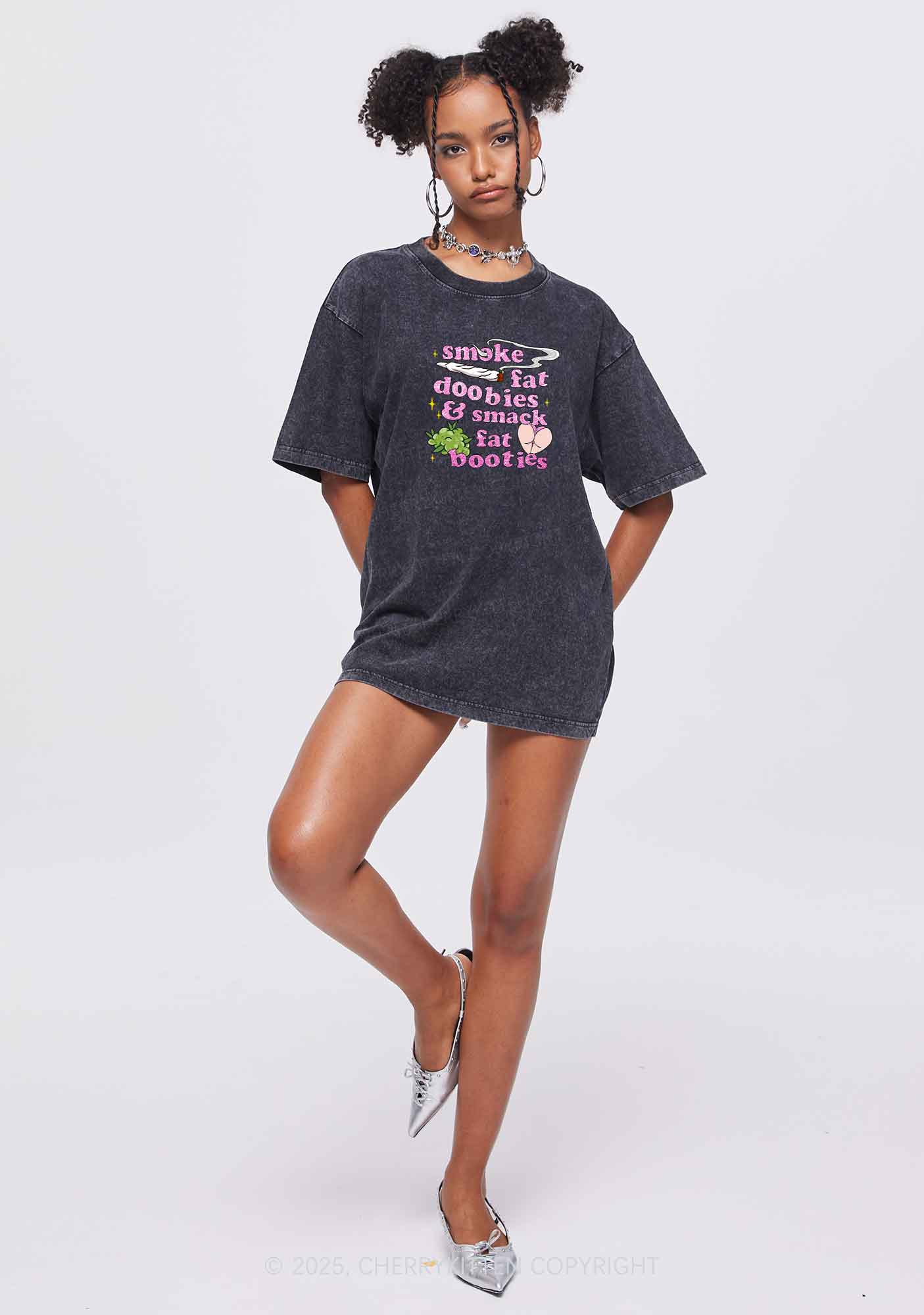 Smoke Fat Dxxbies Y2K Washed Tee Cherrykitten - Image 2