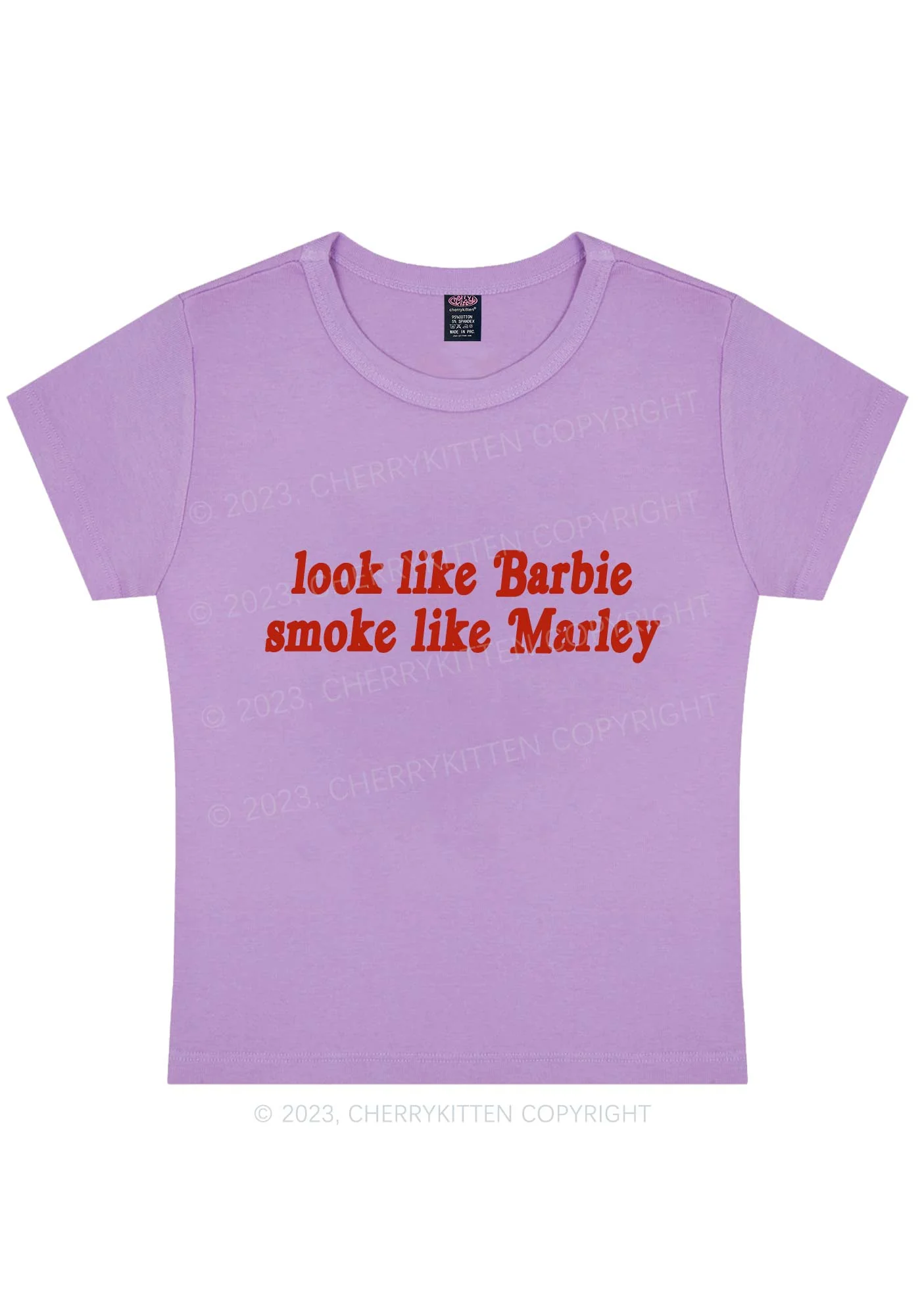Smoke Like Marley Y2K Baby Tee Cherrykitten - Image 6