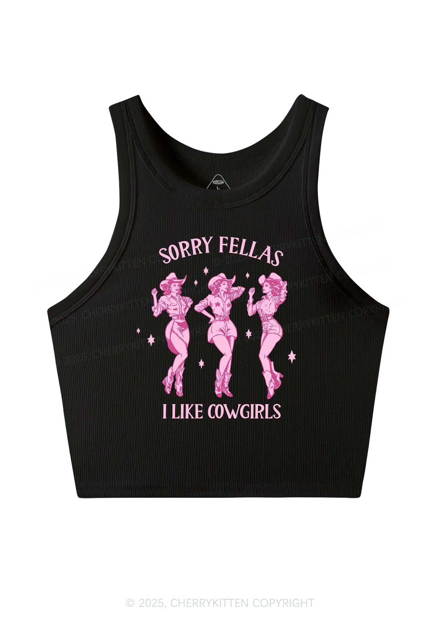Sorry Fellas I Like Cowgirls Y2K Crop Tank Top Cherrykitten