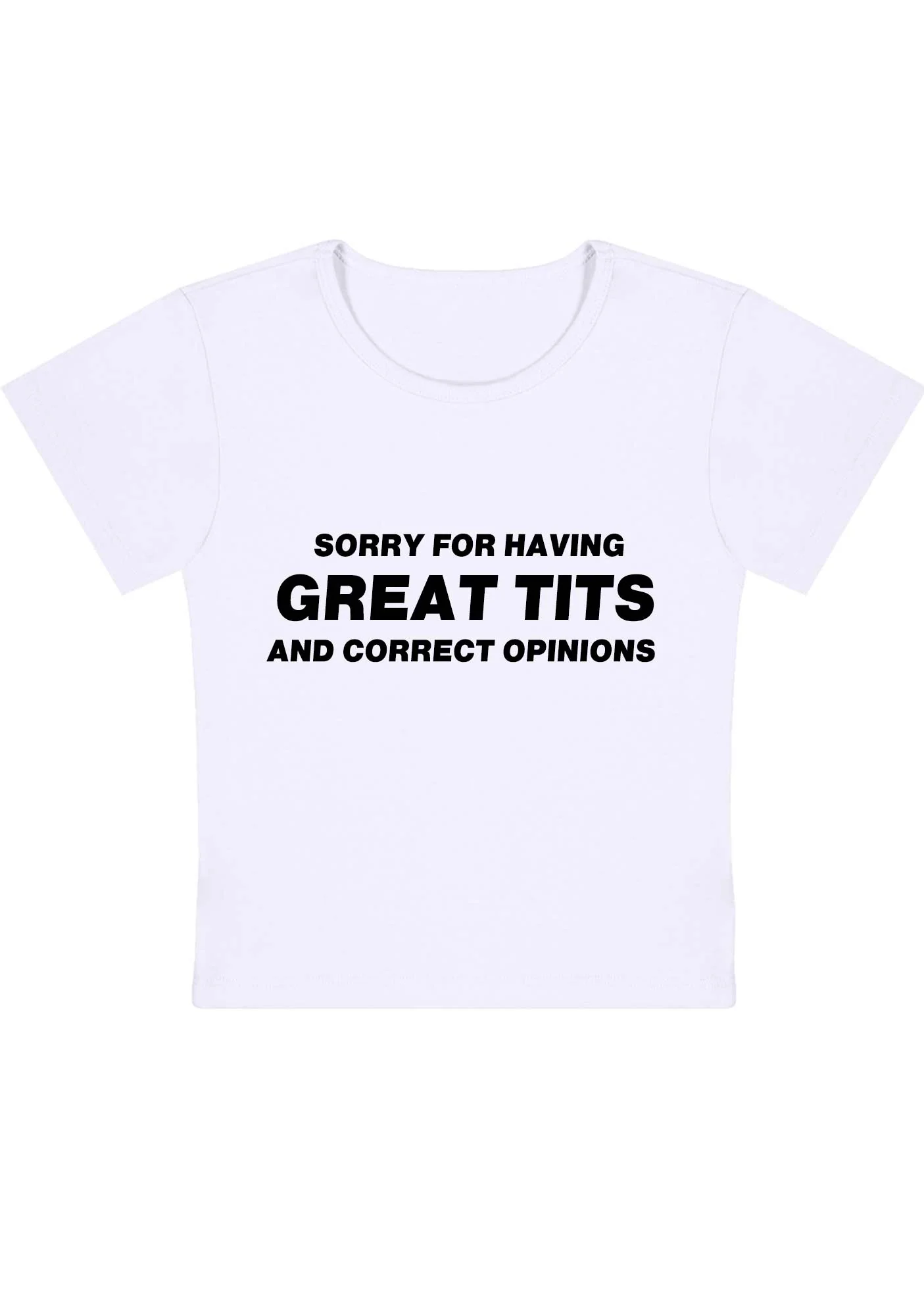 Sorry For Having Correct Opinions Y2K Baby Tee - Image 5