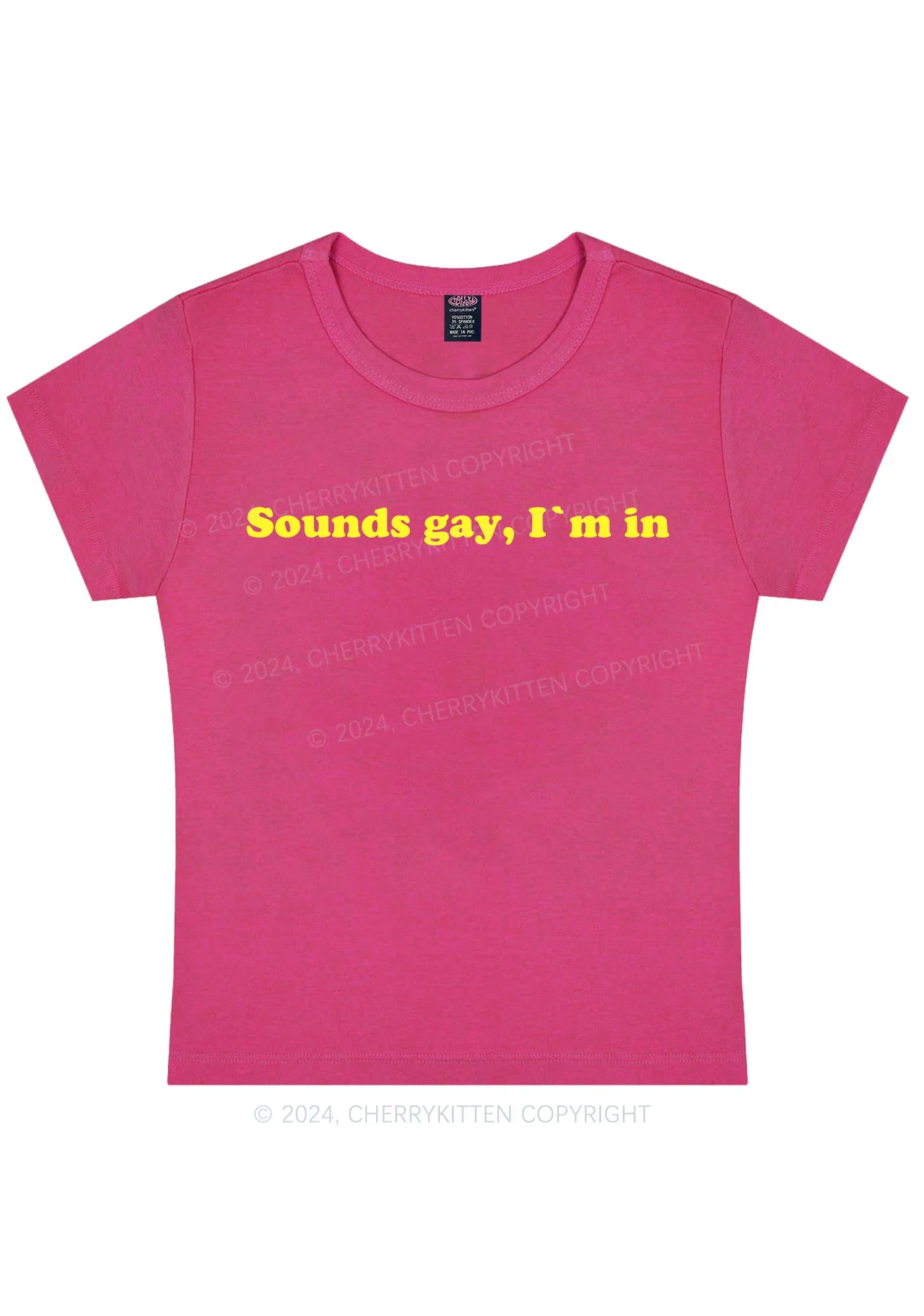 Sounds Gay Y2K Baby Tee Cherrykitten - Image 9