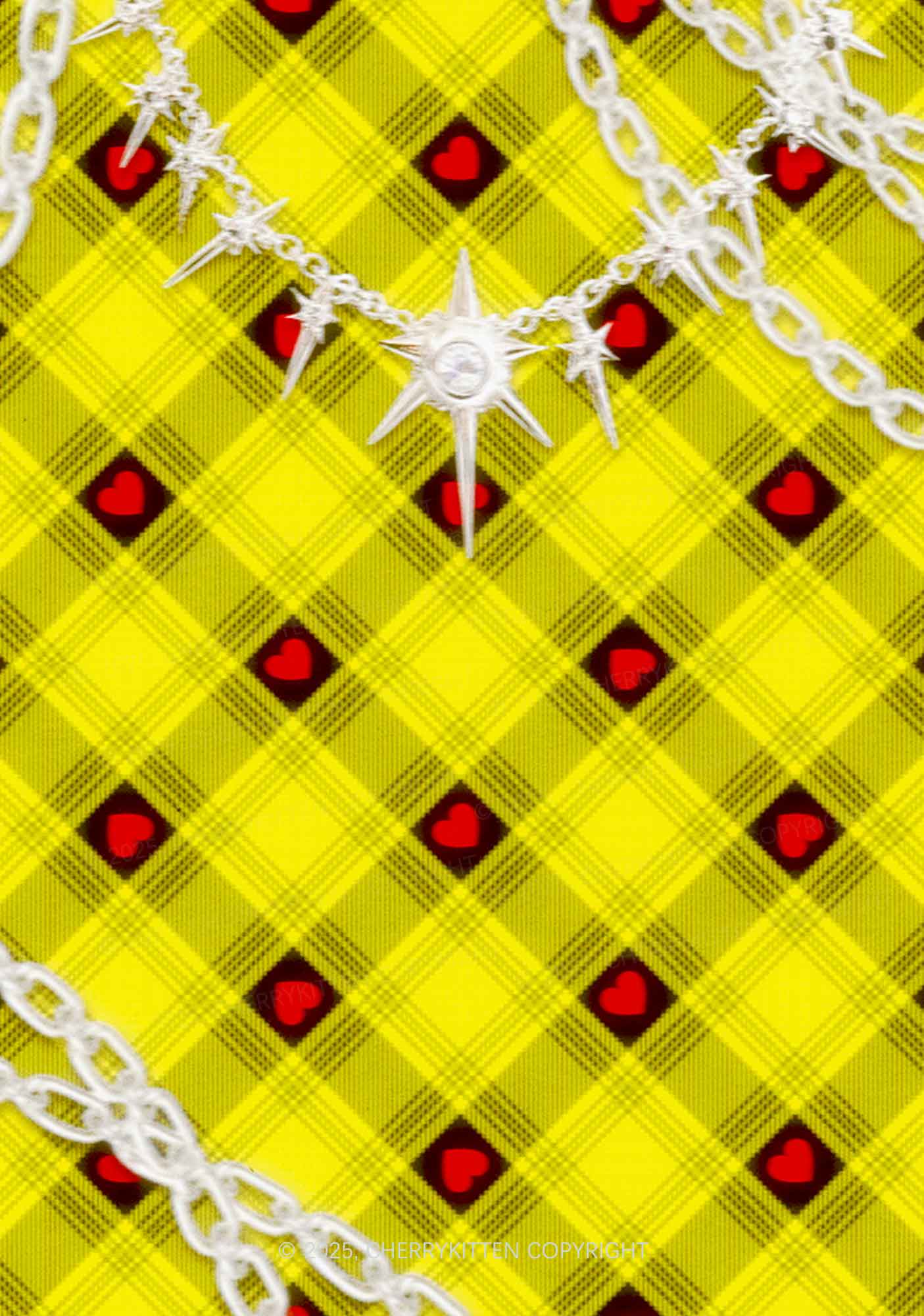 Star Chain and Hearts Y2K Mesh Cami Tank Cherrykitten - Image 2