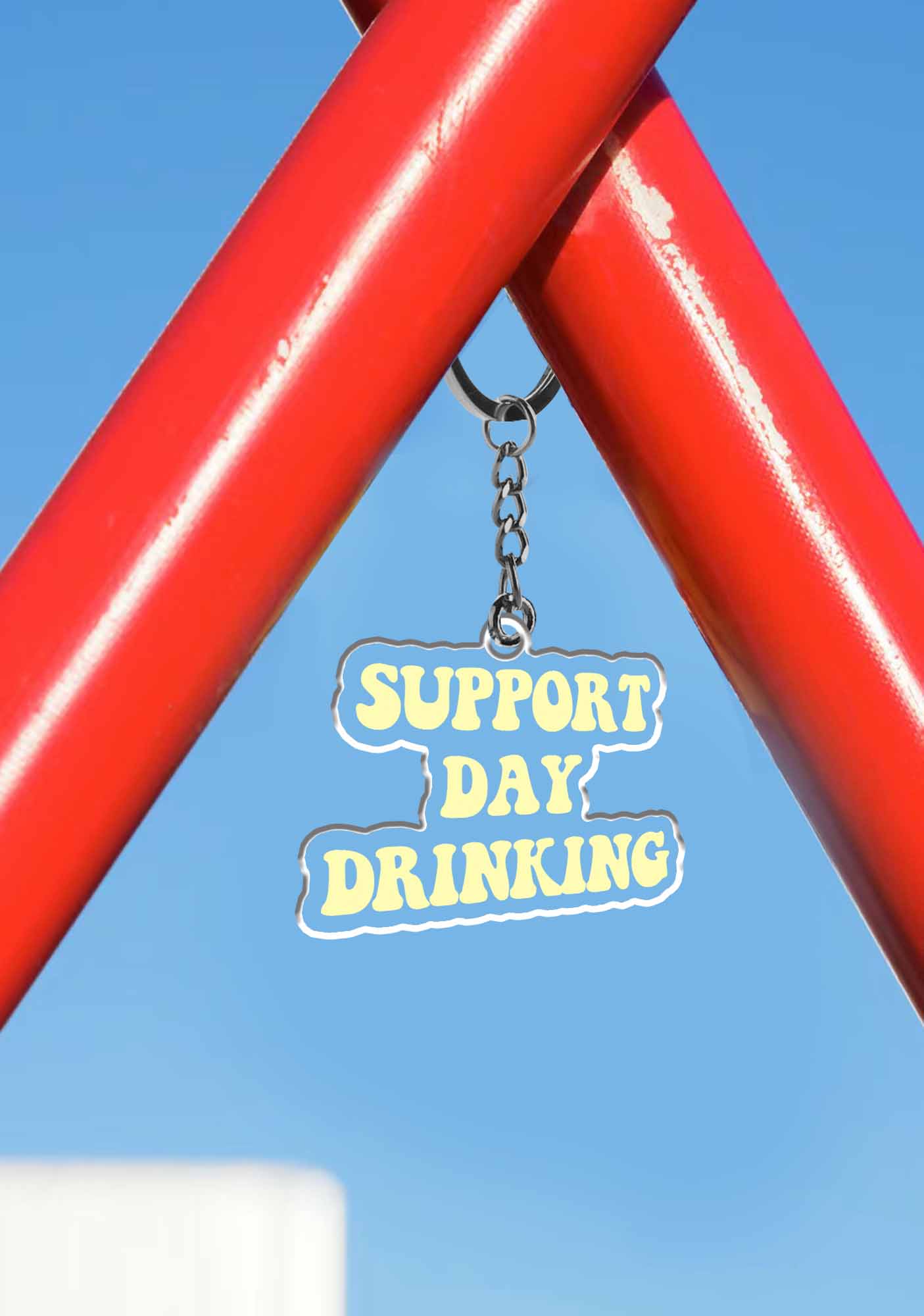 Support Day Drinking 1Pc Y2K Keychain Cherrykitten - Image 3