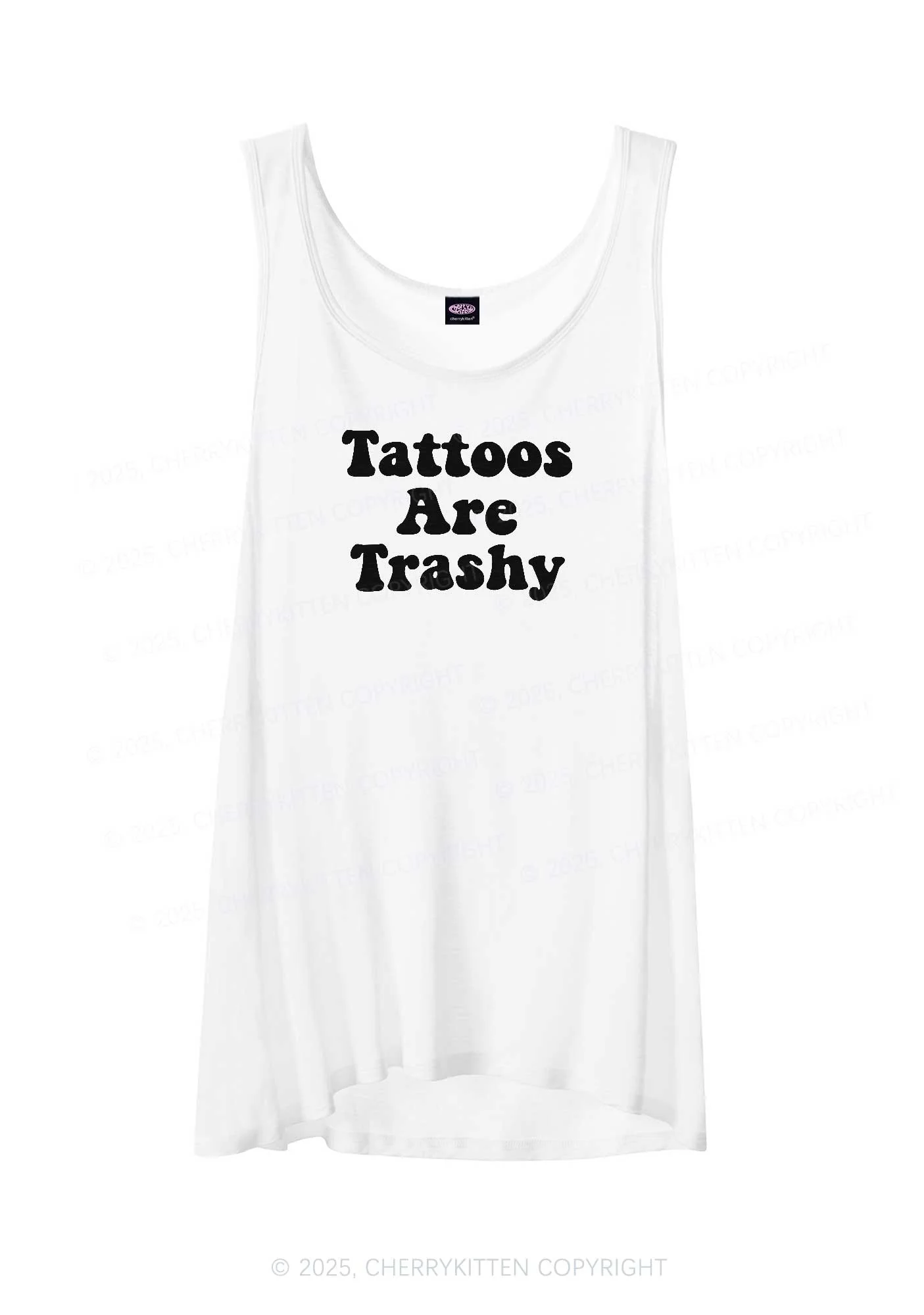 Tattoos Are Trashy Y2K Sheer Boyfriend Tank Cherrykitten