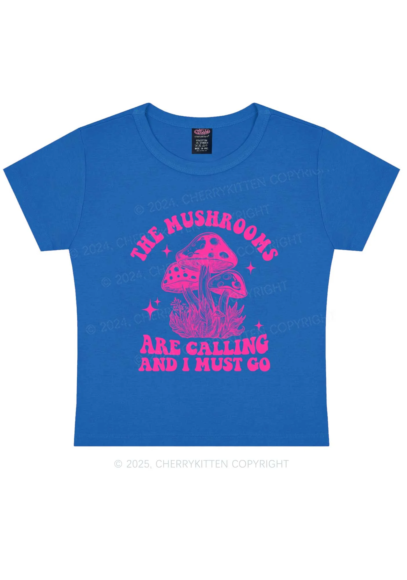 The Mushrooms Are Calling Y2K Baby Tee Cherrykitten - Image 11