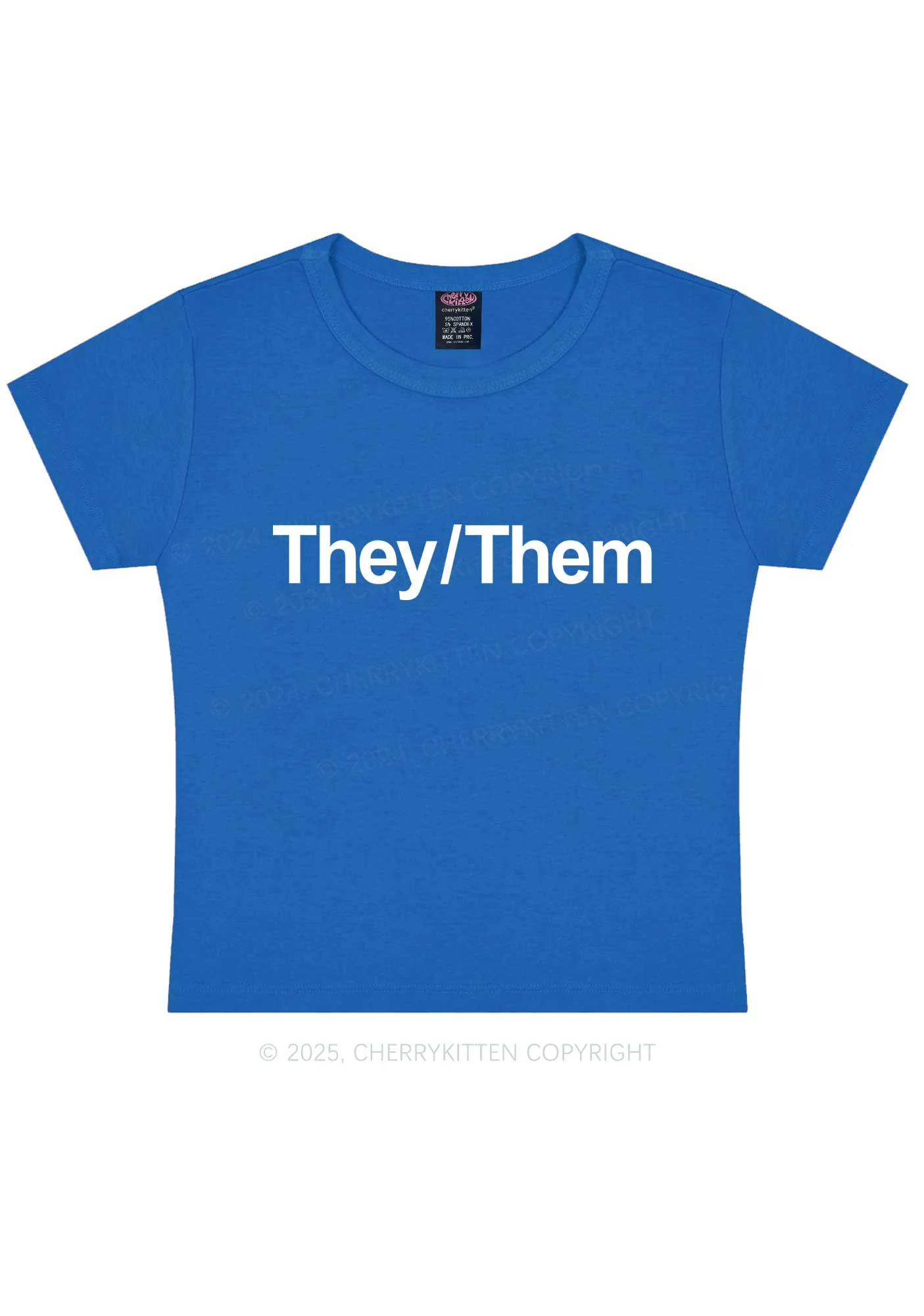 They Or Them Y2K Baby Tee Cherrykitten - Image 8