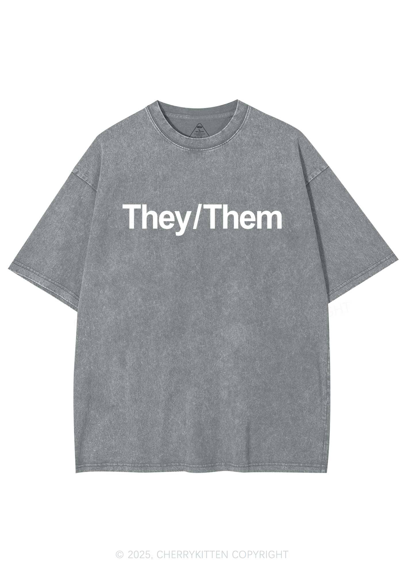 They Or Them Y2K Shirts Washed Tee Cherrykitten - Image 7