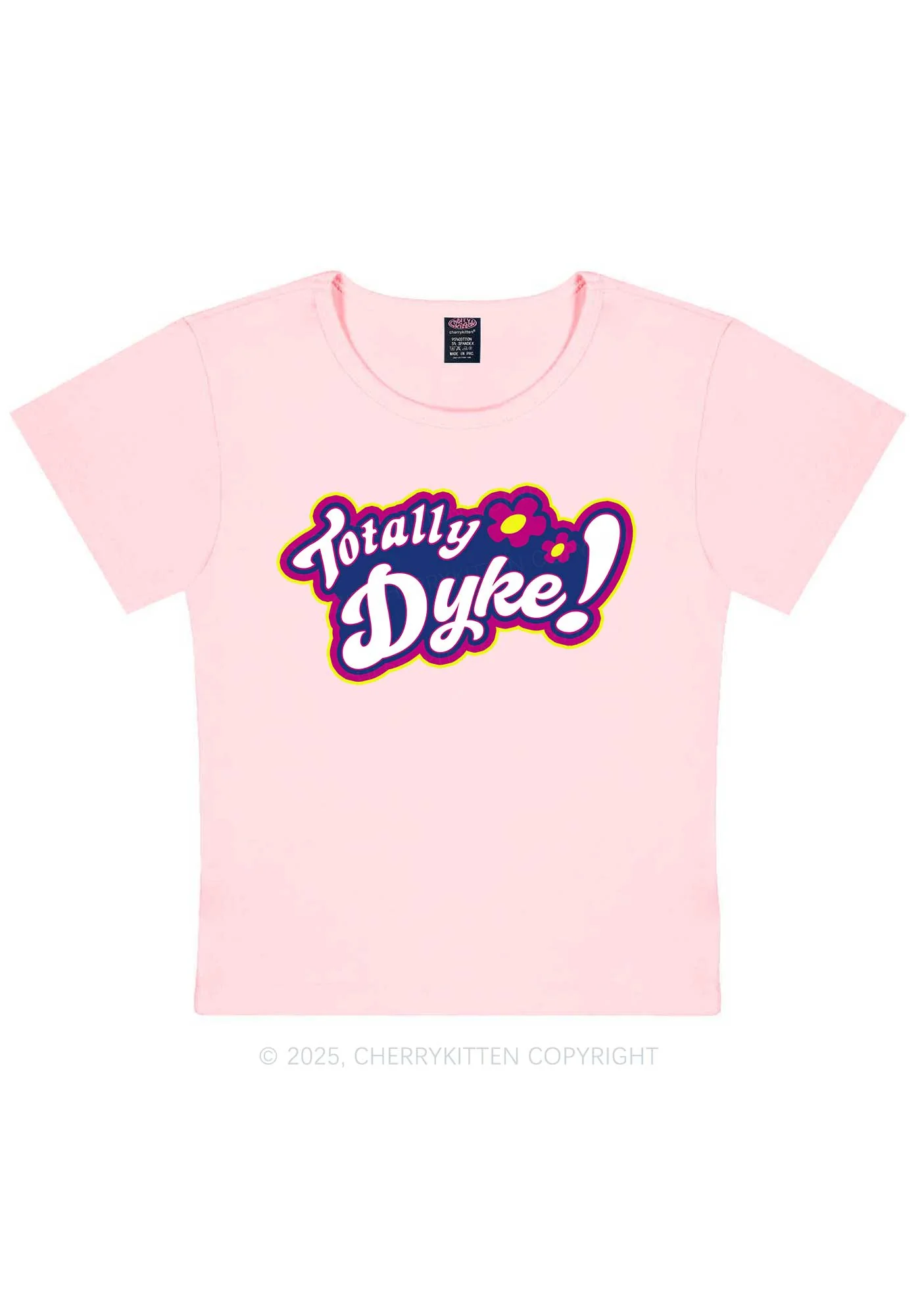 Totally Dyke Pride Y2K Baby Tee Cherrykitten