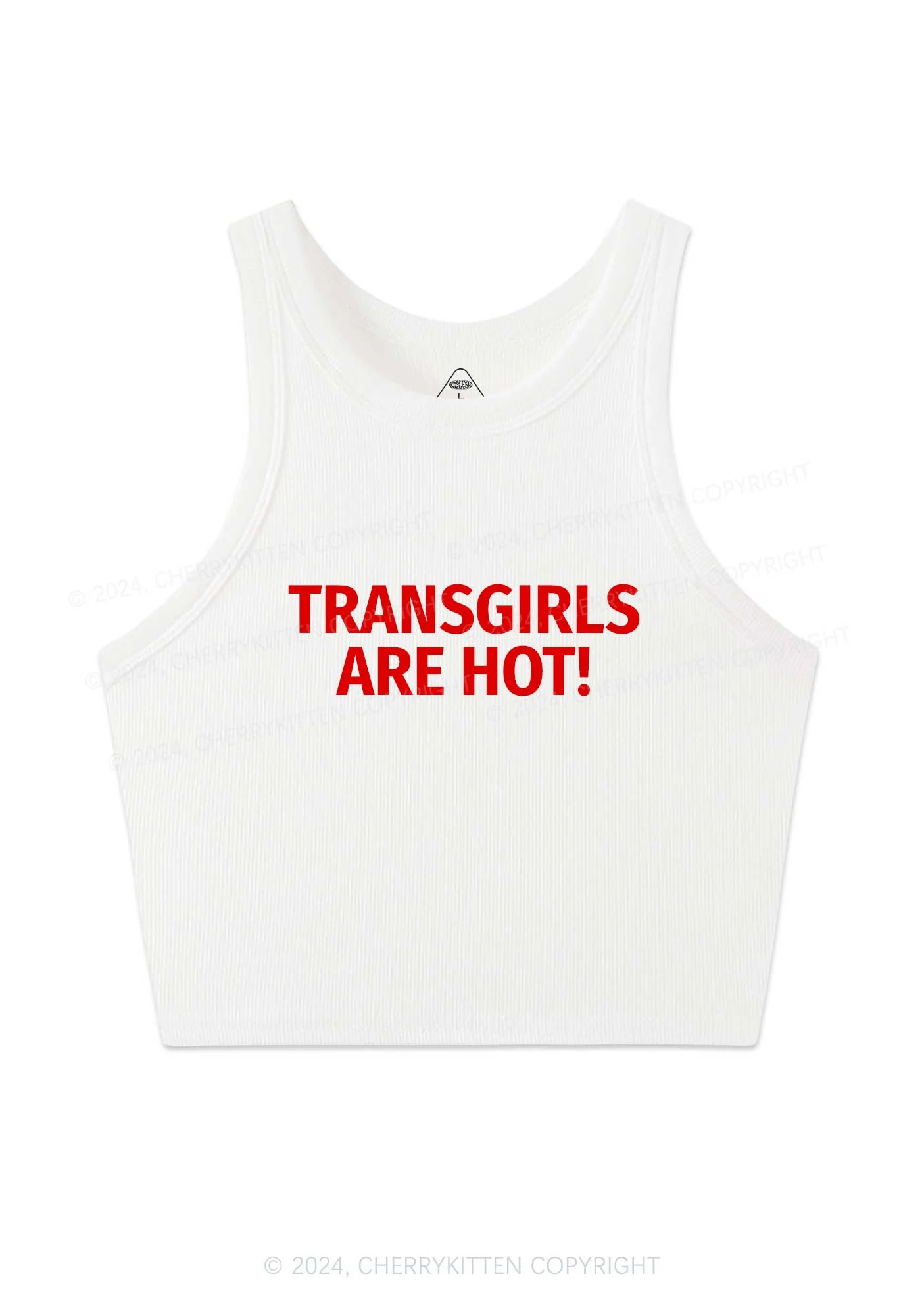 Transgirls Are Hot Y2K Crop Tank Top Cherrykitten