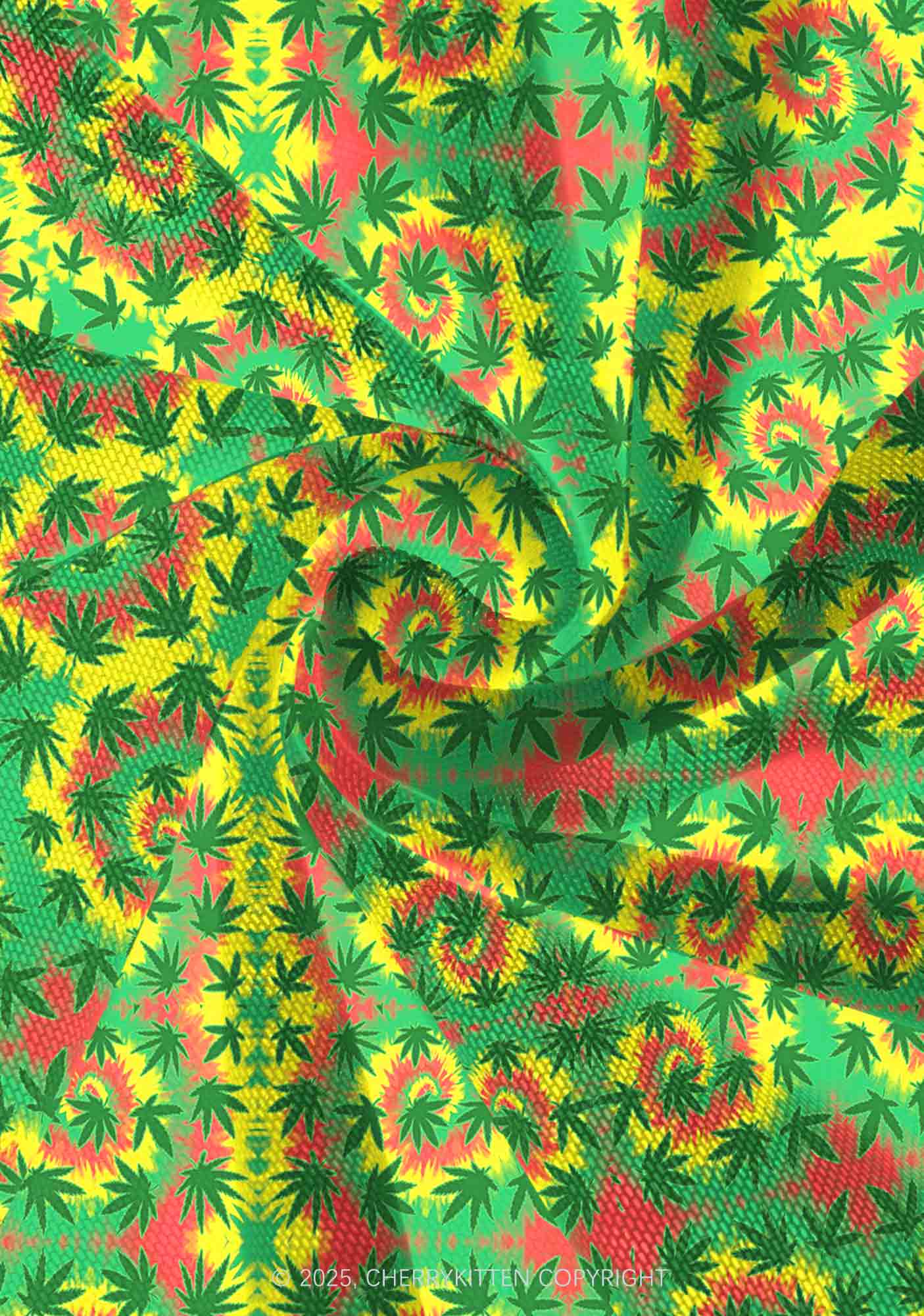 Trippy Leaves Y2K Print Mini Layered Skirt Cherrykitten - Image 4