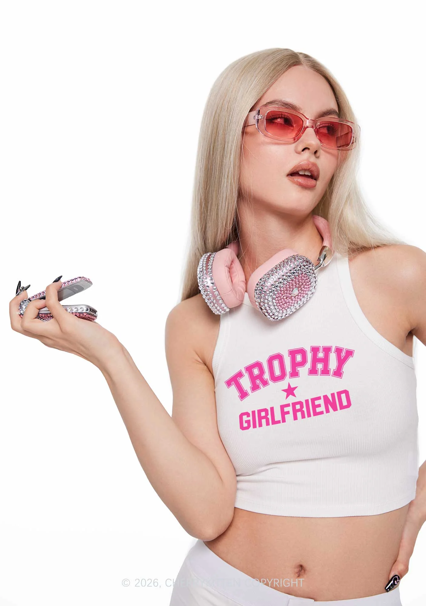 Trophy Girlfriend Y2K Crop Tank Top Cherrykitten - Image 2