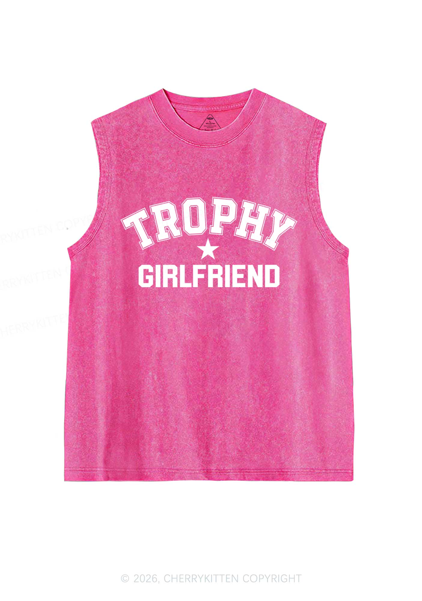 Trophy Girlfriend Y2K Washed Muscle Tank Cherrykitten - Image 3