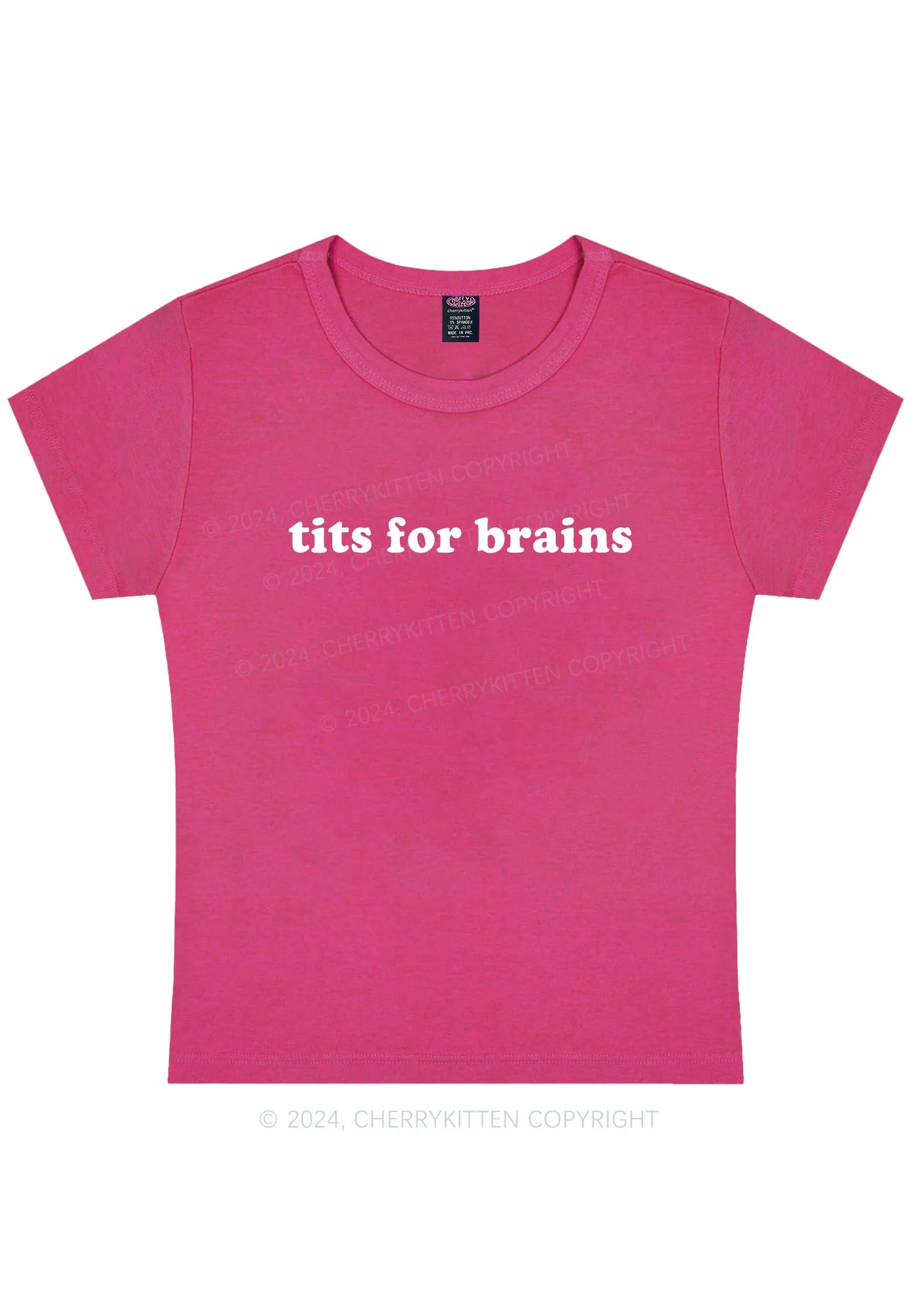 Txts For Brains Y2K Baby Tee Cherrykitten - Image 7