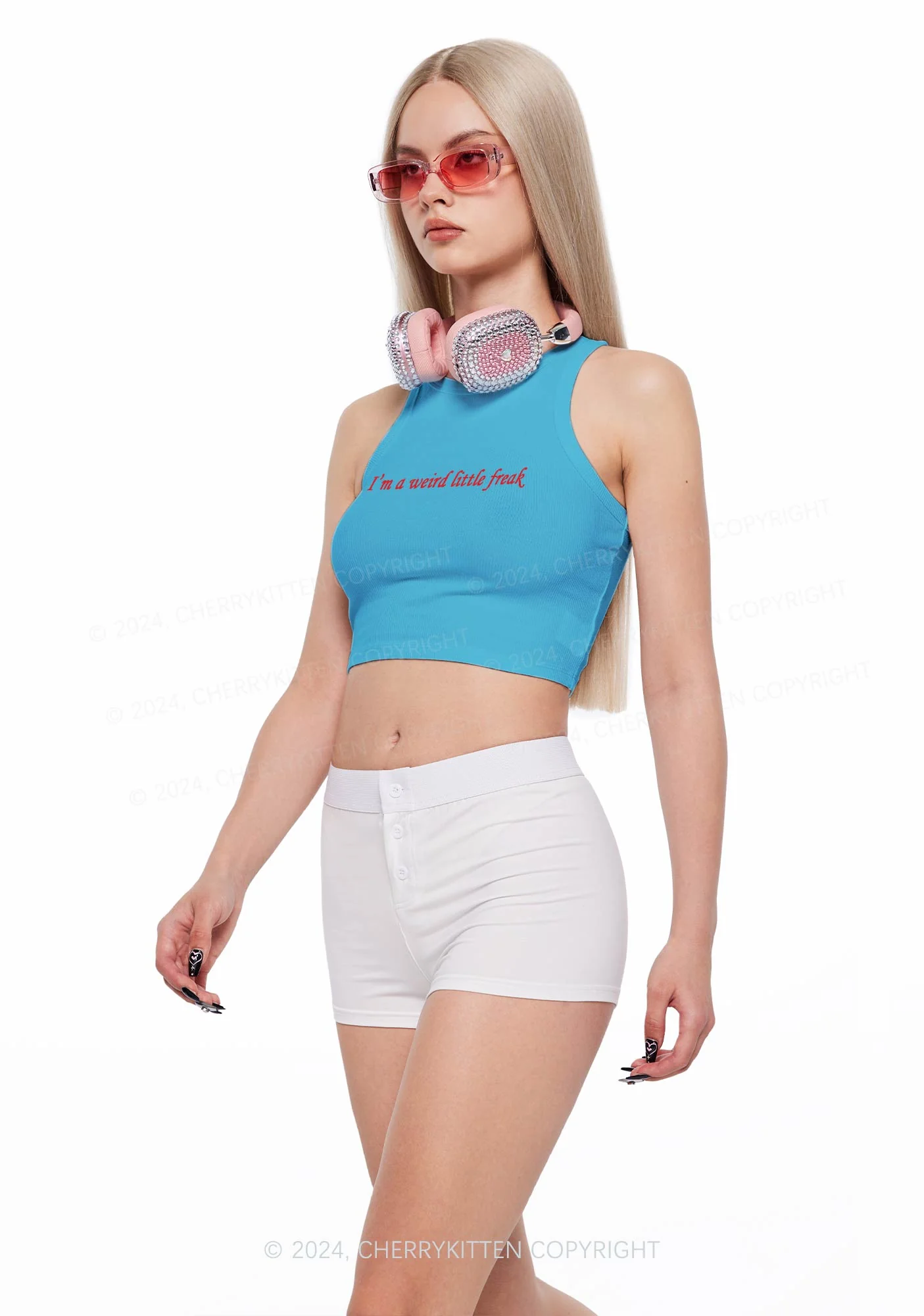 Weird Little Freak Y2K Crop Tank Top Cherrykitten - Image 2