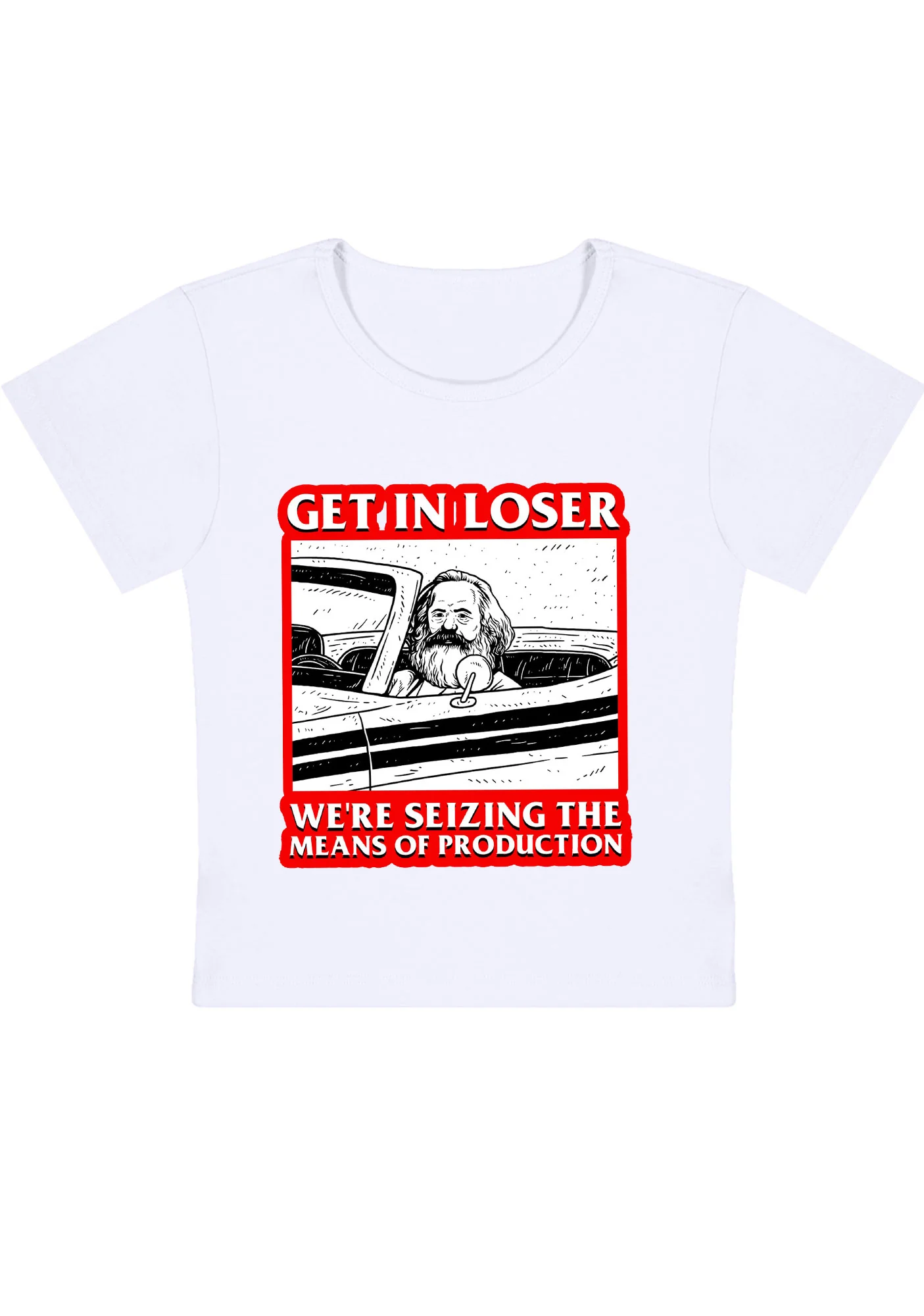 We're Seizing The Means Of Production Y2K Baby Tee - Image 2