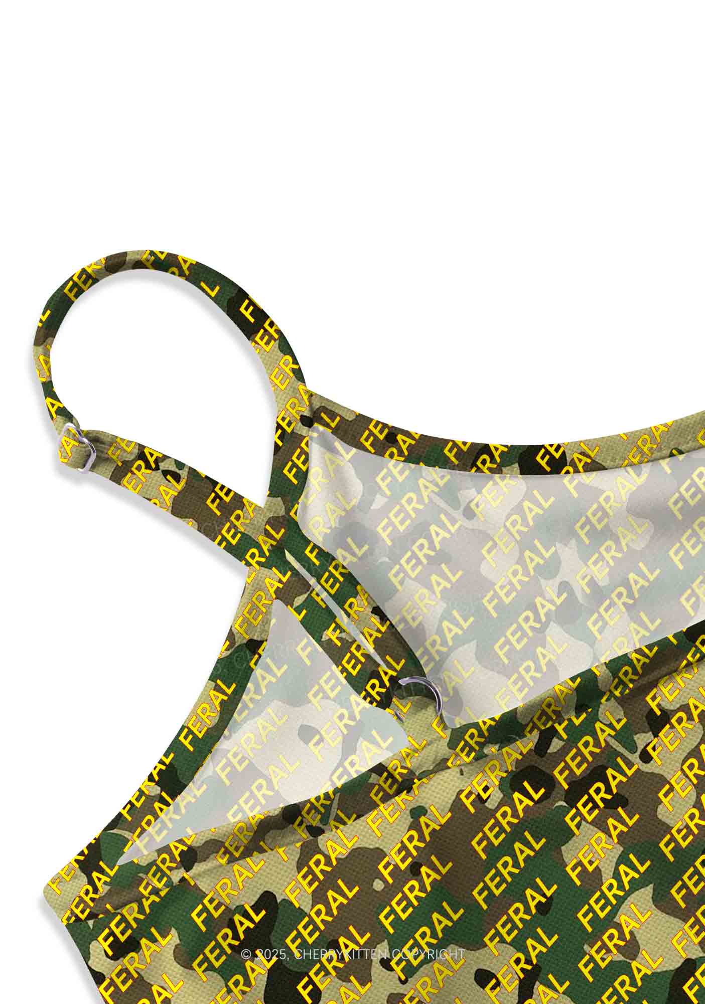 Wild Camouflage Feral Y2K Print Cami Crop Top Cherrykitten - Image 3