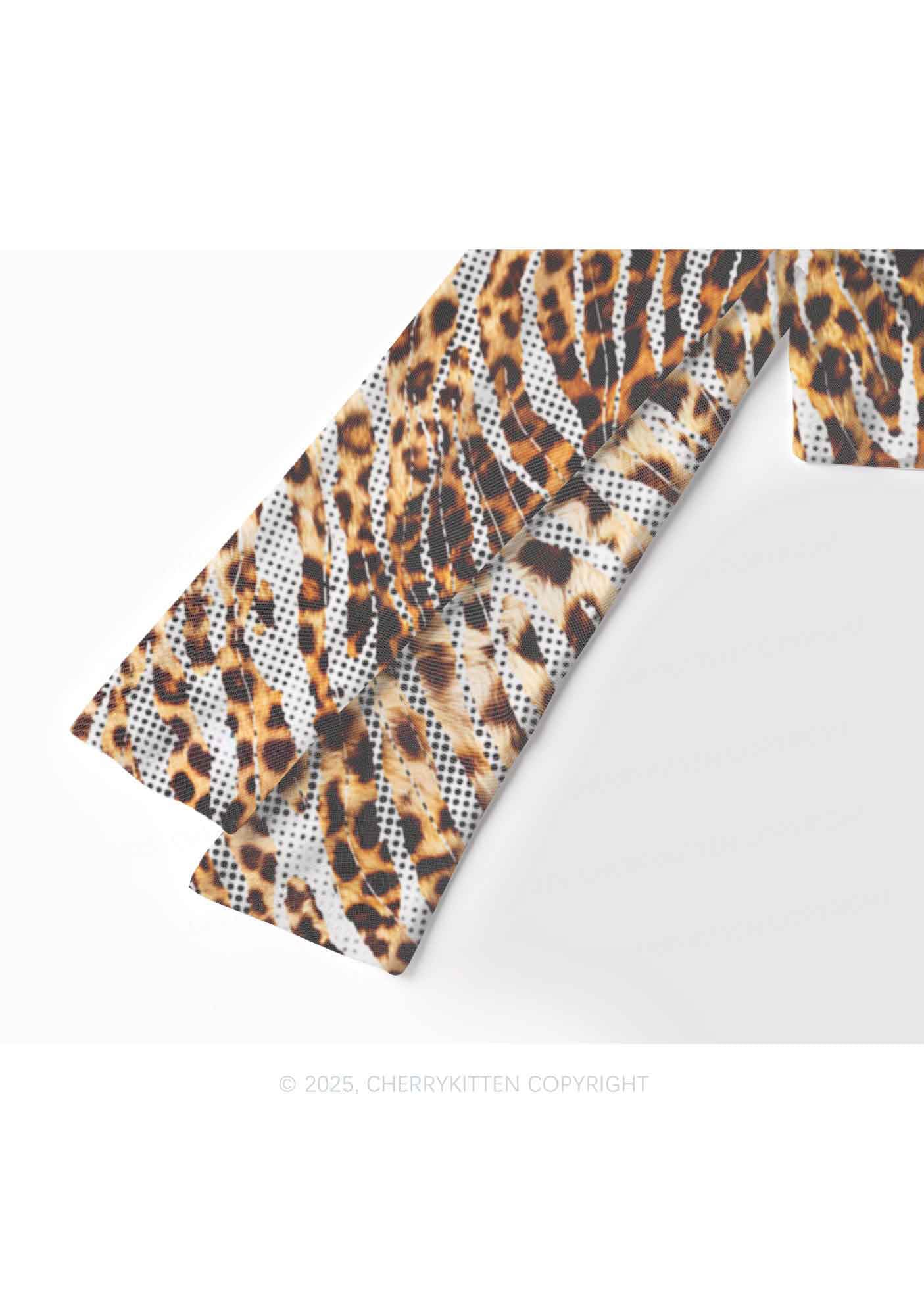 Wild Dots Y2K Mesh Long Sleeve Crop Top Cherrykitten - Image 4