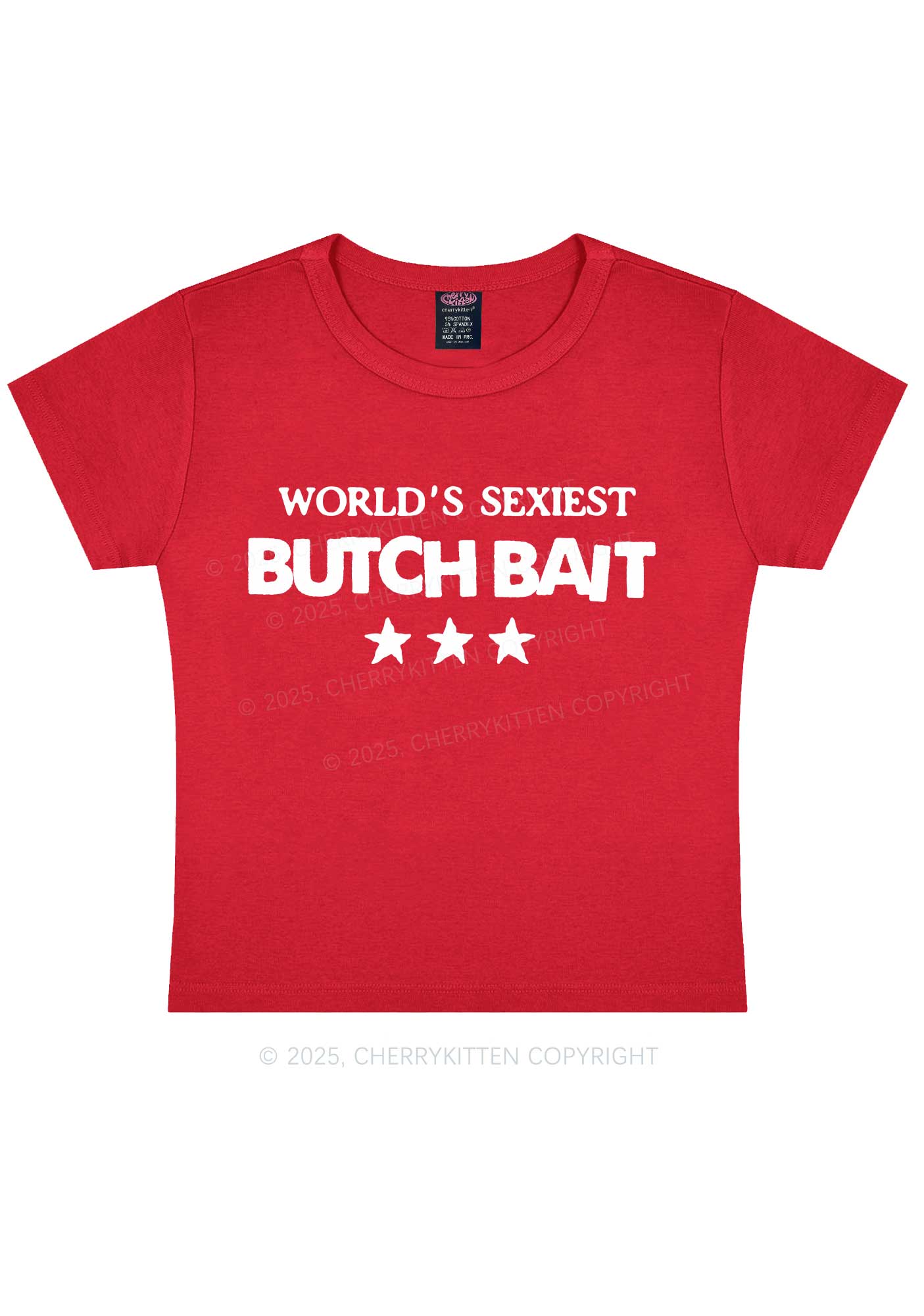 Worlds Sexiest Butch Bait Pride Y2K Baby Tee Cherrykitten - Image 6