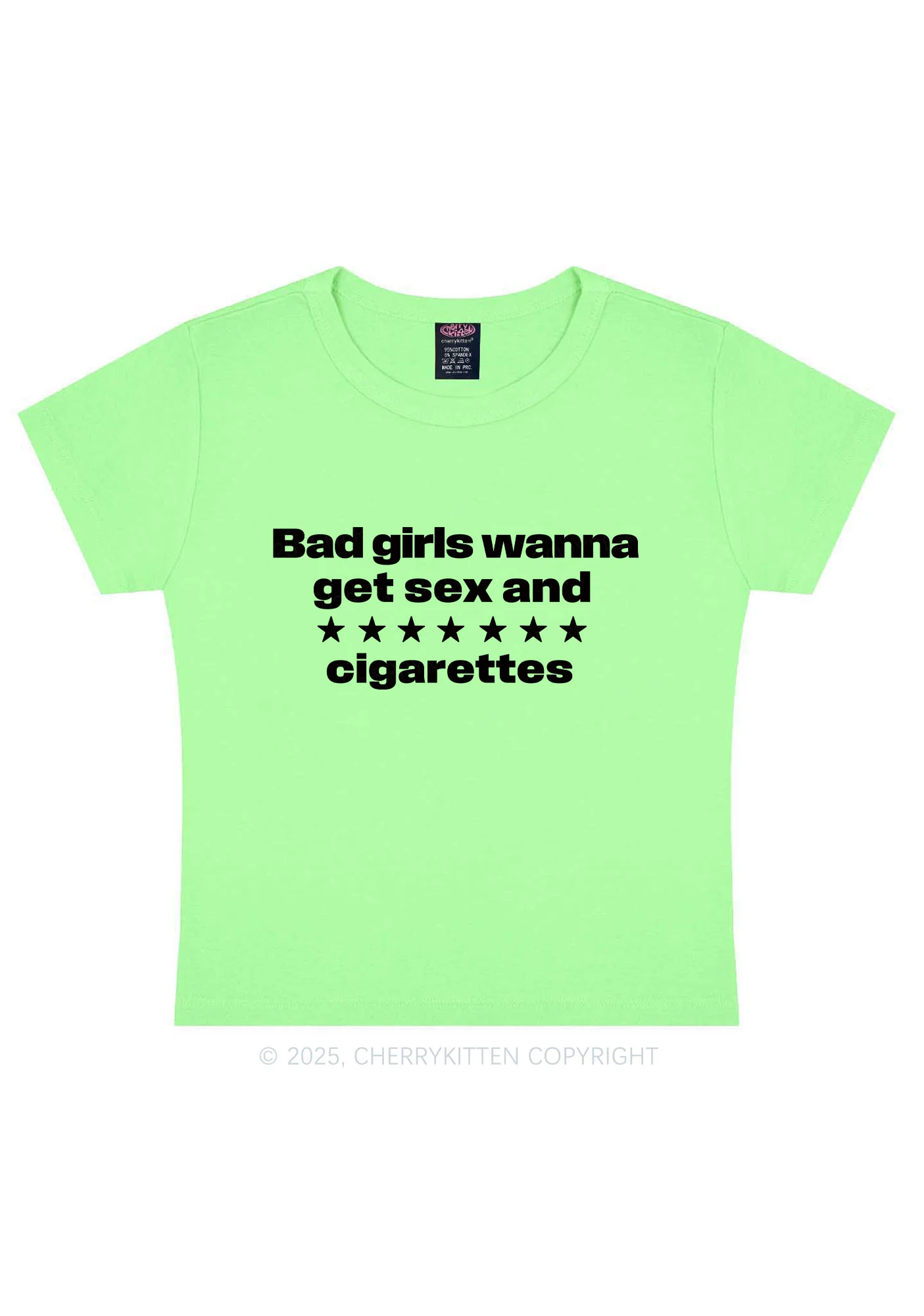 Bad Girls Wanna Cigarettes Y2K Baby Tee Cherrykitten - Image 13