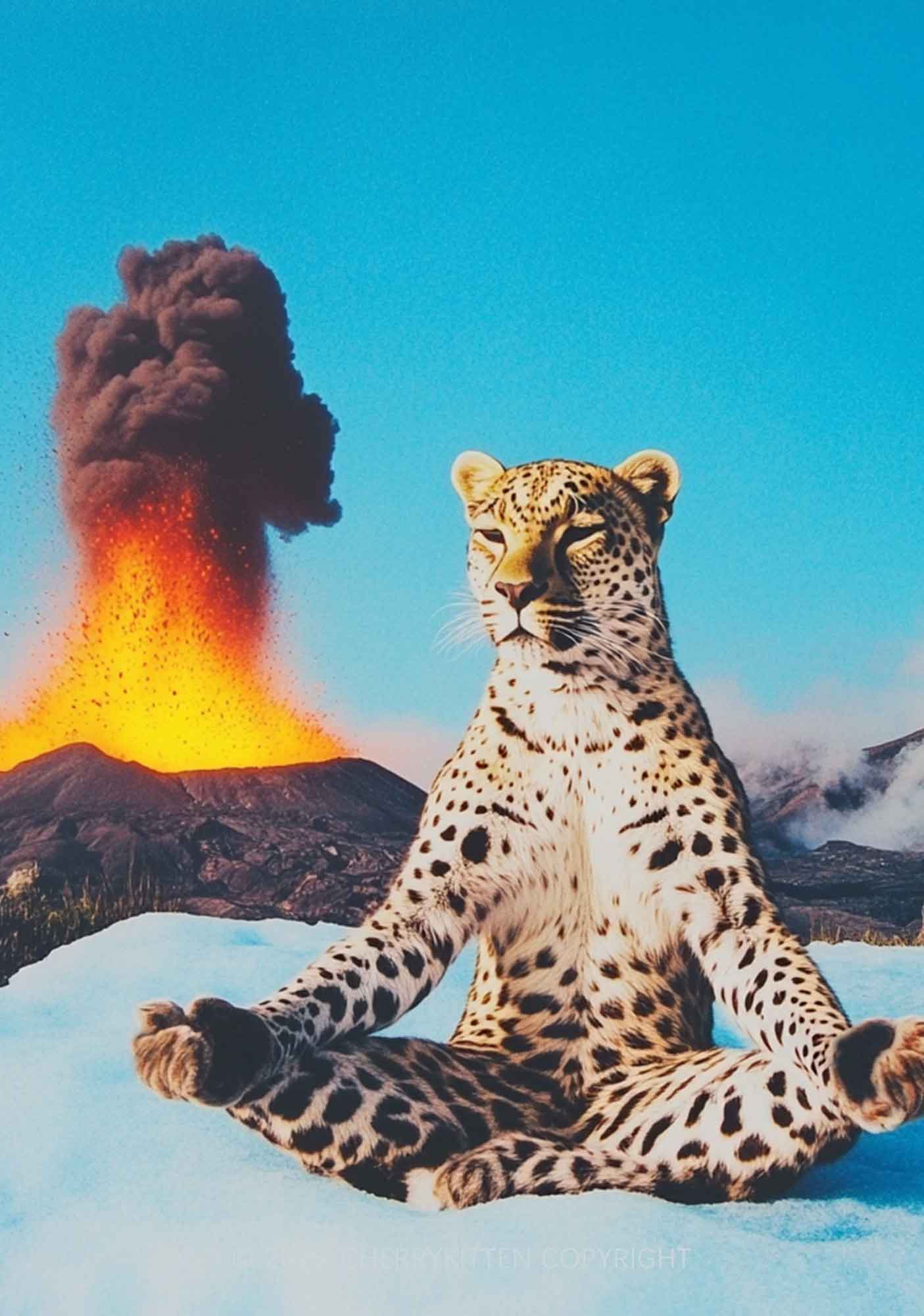 Yoga Leopard And Volcano Y2K Mesh Crop Top Cherrykitten - Image 2