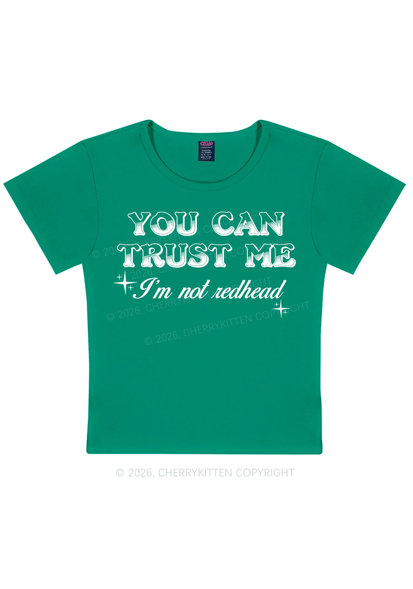 You Can Trust Me St Patricks Y2K Baby Tee Cherrykitten