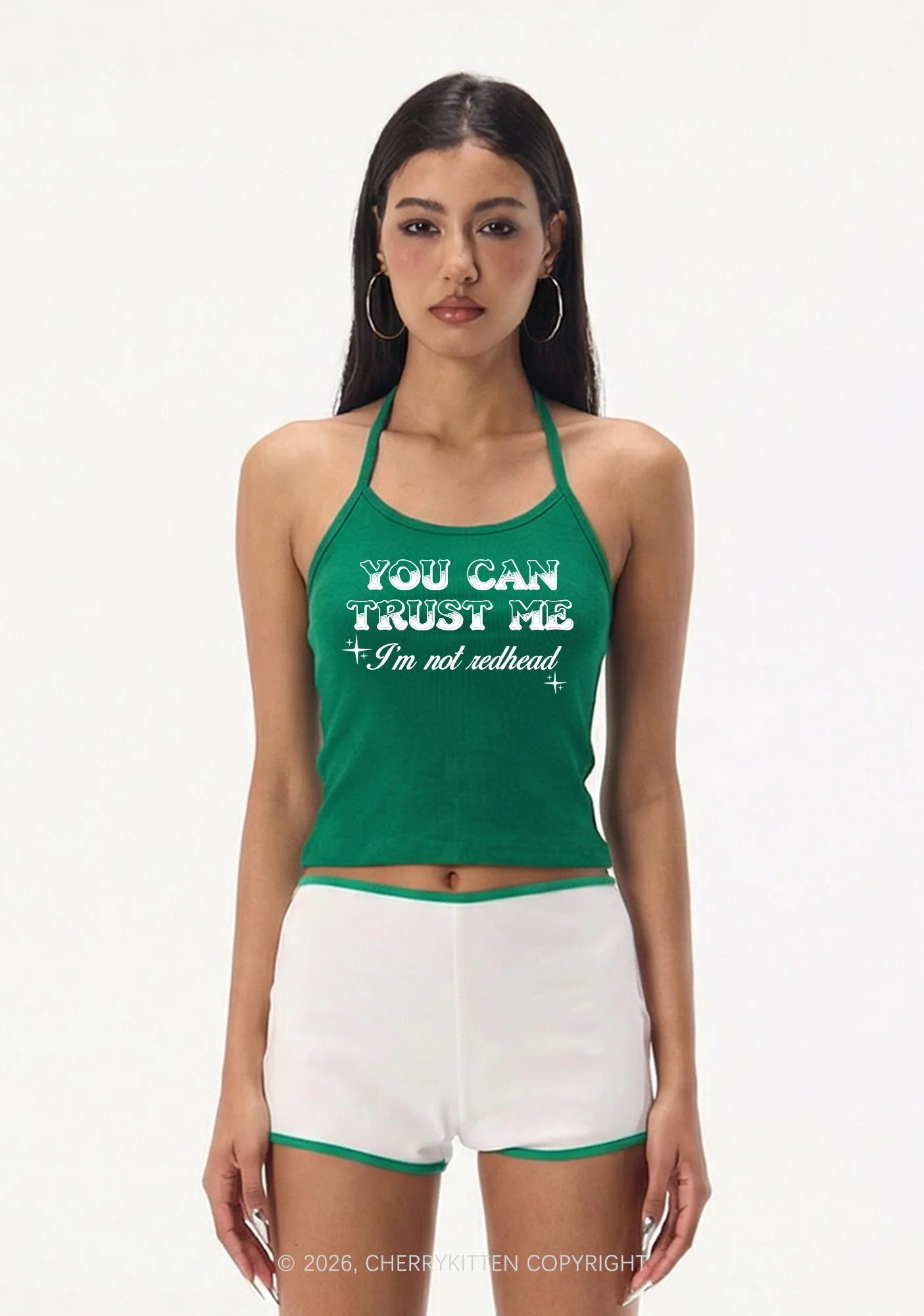 You Can Trust Me St Patricks Y2K Halter Neck Cami Cherrykitten - Image 2